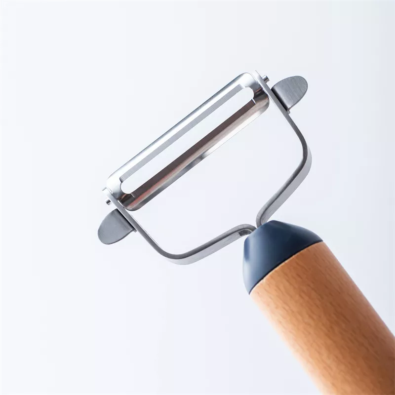 closeup shot of Y shaped peeler's blade