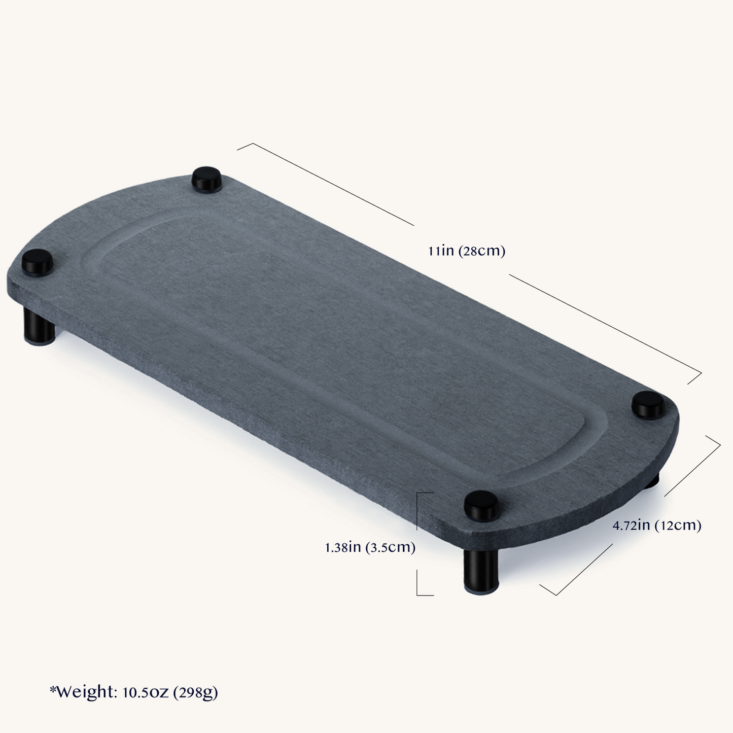 Sink caddy dimensions displayed: 11 inches wide, 4.72 inches long, 1.38 inches high, with a maximum capacity of 30 lbs and a weight of 10.5 oz