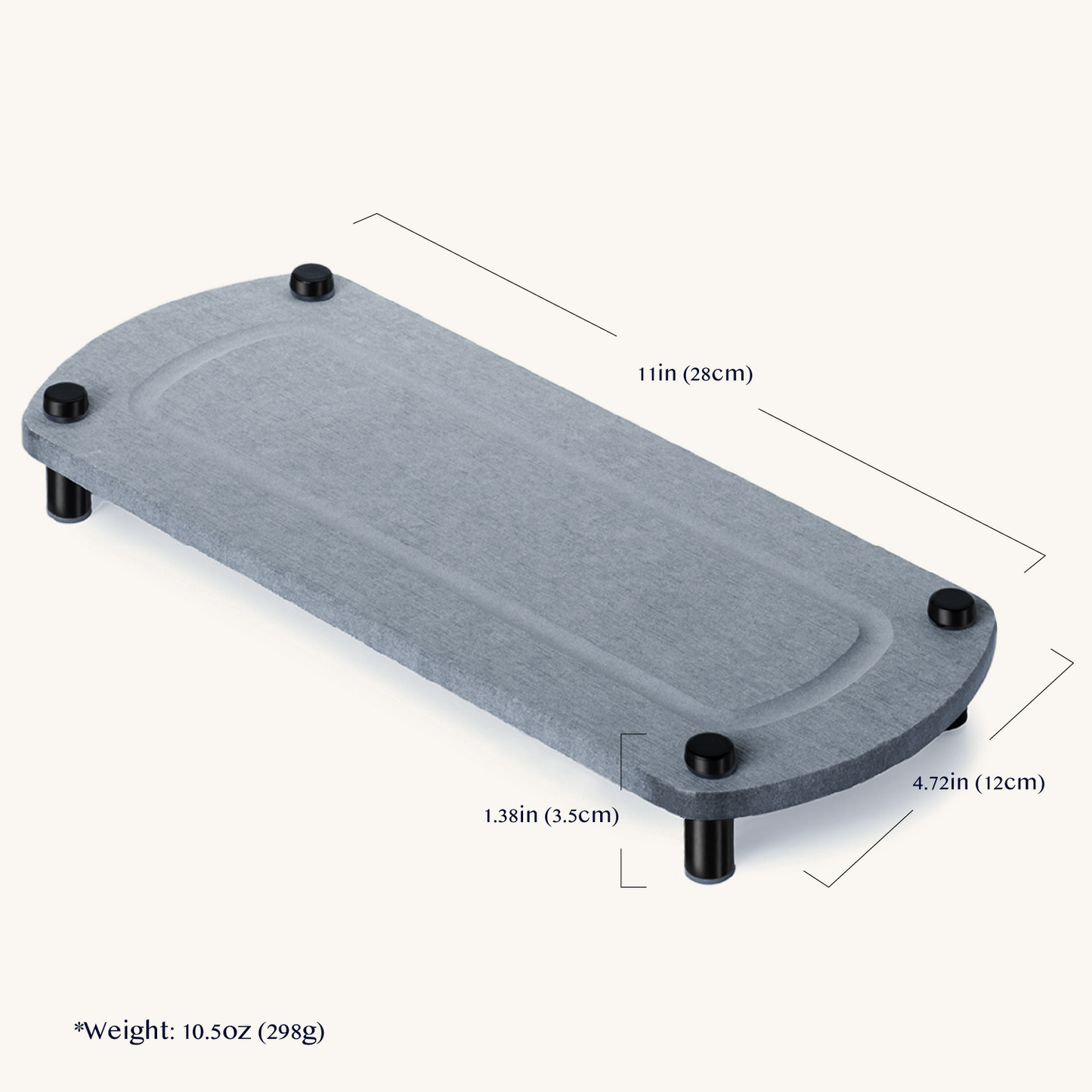 Sink caddy dimensions displayed: 11 inches wide, 4.72 inches long, 1.38 inches high, with a maximum capacity of 30 lbs and a weight of 10.5 oz