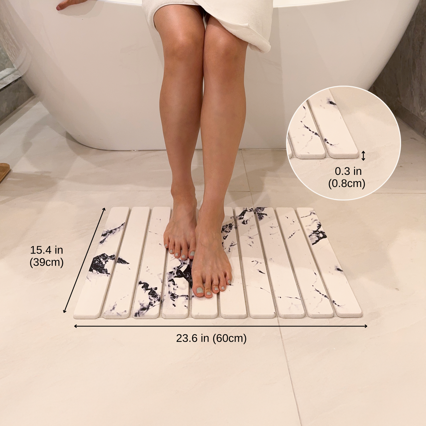 The Foldable Stone Bath Mat